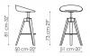 Tabouret Pivotant Hauteur 66 ou 73 cm