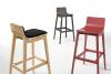 Tabouret Haut Bois Ema Tapissé