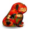 Bouledogue Assis 60 cm Coulures Multicolores